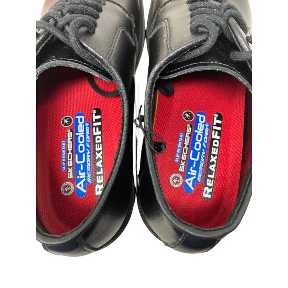 Skechers Oxford Shoes Men's Size 8.5 Black Work Footwear Relaxed Fit Rylon SR